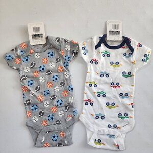 New Onesies Brand 2 Pack Baby Boy Bodysuits Size: 3-6 Months.